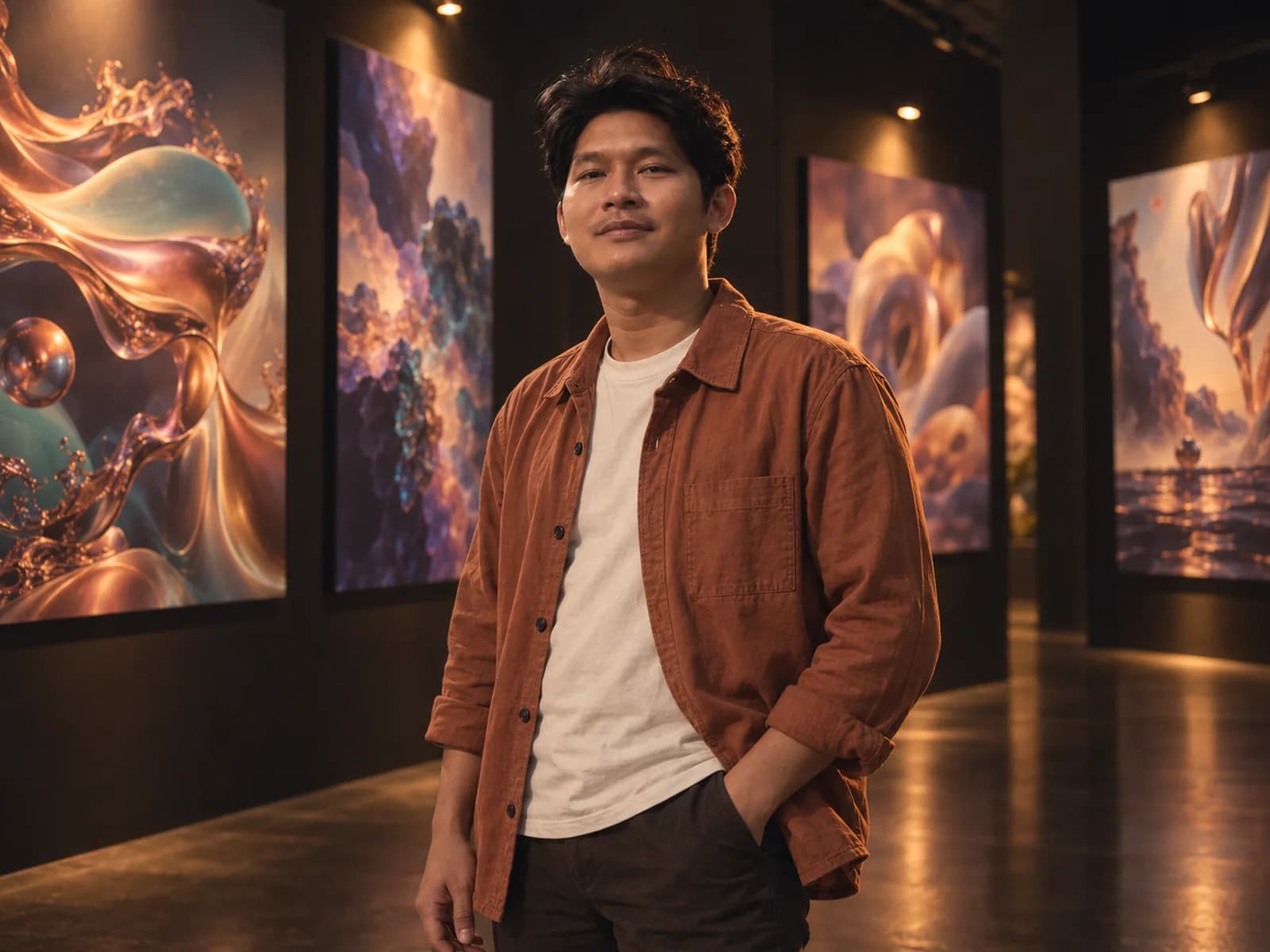 Muhamad Aldi bersama karyanya