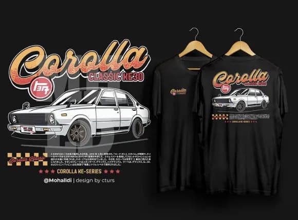 Corolla Classic KE30, Desain kaos + mockup