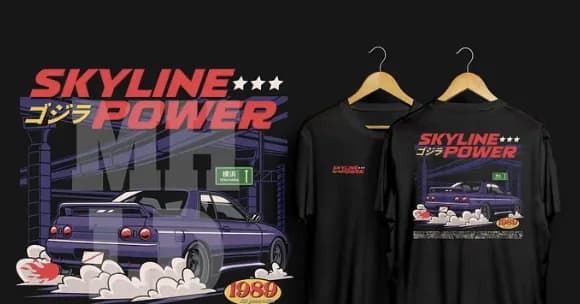 R32 Skyline Power, Desain kaos + mockup