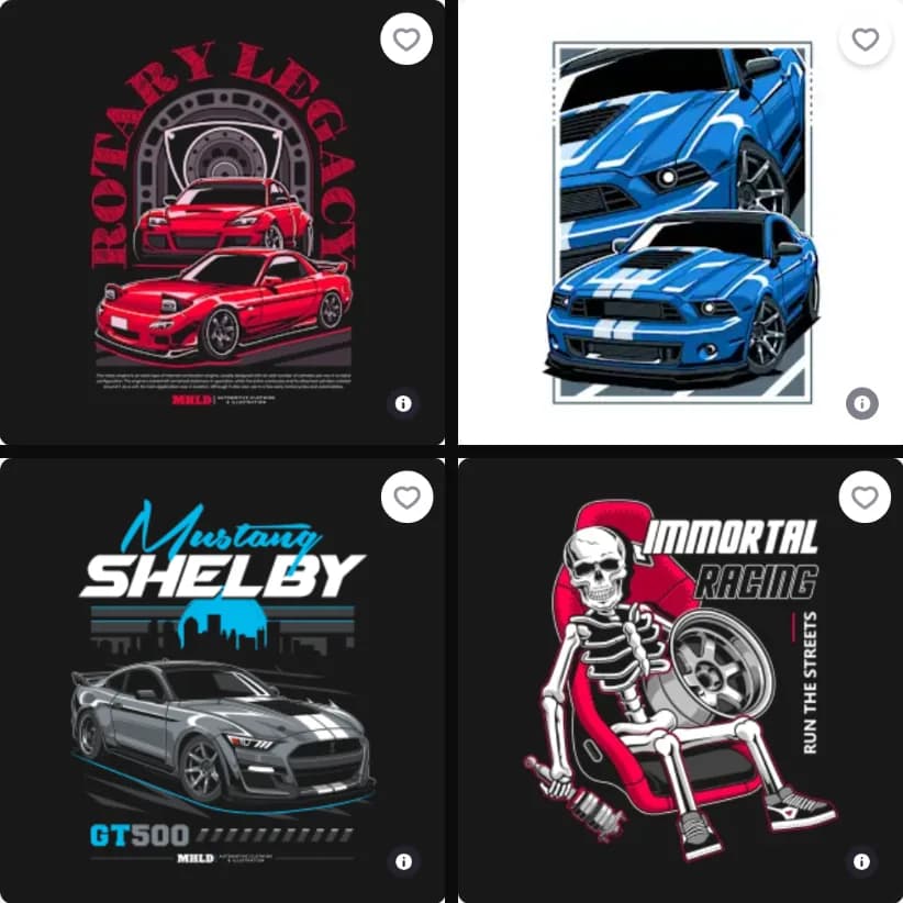 Rotary Legacy, Shelby, Immortal Racing, Desain kaos print-on-demand