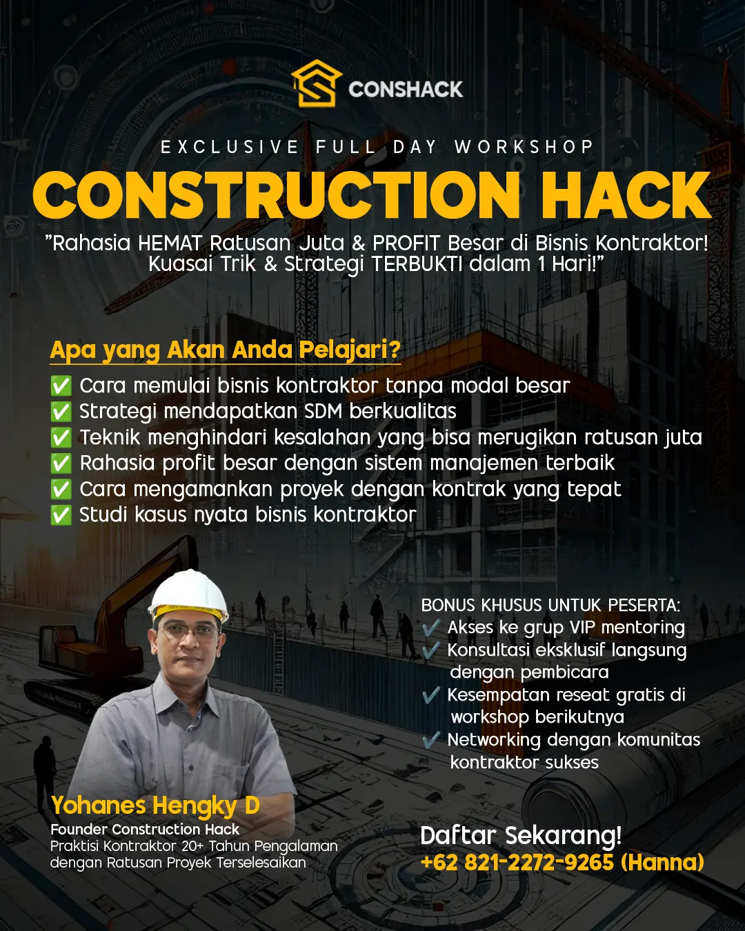 Workshop Construction Hack Flyer